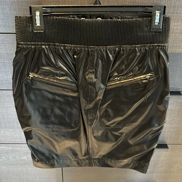 Isabel Marant black coated-silk mini skirt